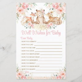 Waldtiere Blush Floral Wishings for Baby Game