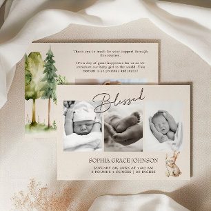 Waldtiere Boho Baby-Ankündigung Einladung