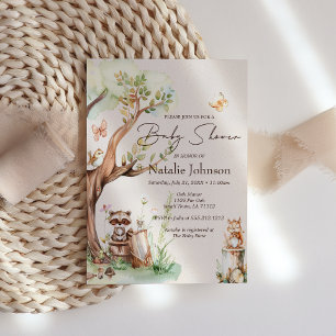 Waldtiere Boho-Baby-Party Einladung