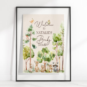 Waldtiere Boho-Baby-Shower-Schild Poster