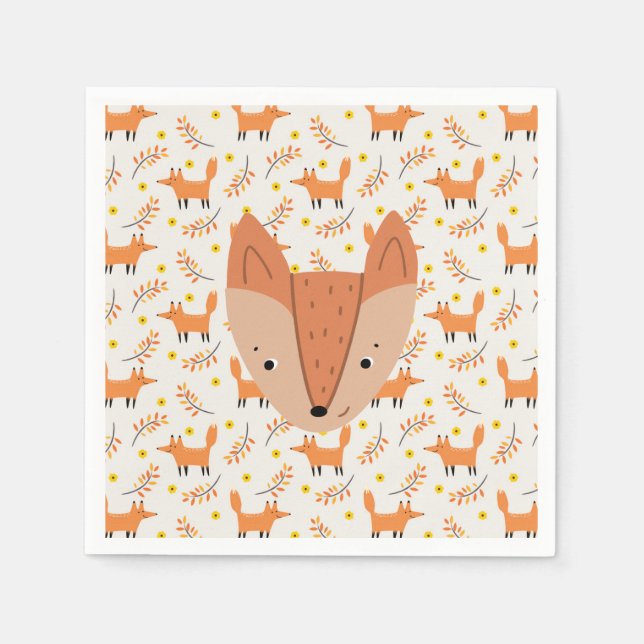 Waldtiere Boho-Design Fuchs Serviette (Vorderseite)
