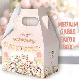 Waldtiere Boho Girl 1. Geburtstag Geschenkschachtel