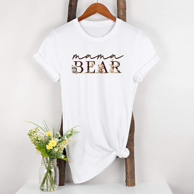 Waldtiere Boho Maternity Mama Bear T-Shirt (Von Creator hochgeladen)