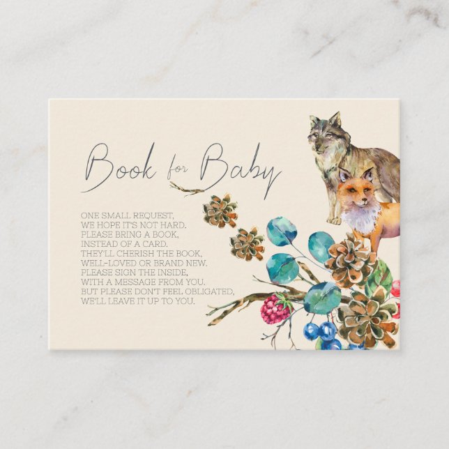 Waldtiere | Book for Baby Insert Card | Fem Platzkarte (Vorderseite)