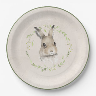 Waldtiere Bunny Rabbit Greenerity Baby Shower Pappteller