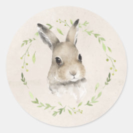 Waldtiere Bunny Rabbit Greenerity Baby Shower Runder Aufkleber