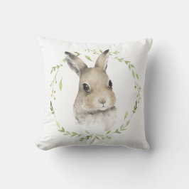 Waldtiere Bunny Rabbit Watercolor Kranz Kissen