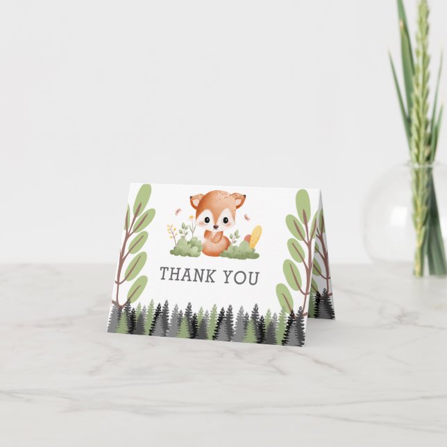 Waldtiere Dankeskarte (Vorderseite)