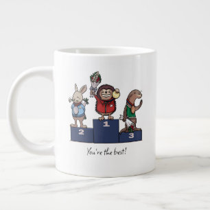 Waldtiere Du bist der Beste! Geschenkpodest Kunst Jumbo-Tasse
