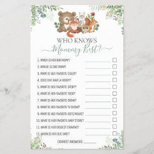 Waldtiere Dusche Wie gut kennen Sie das Spiel? Flyer