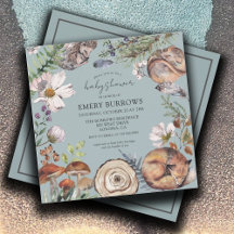 Waldtiere Dusty Blue Baby Dusche