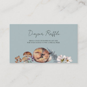 Waldtiere Dusty Blue Babyshower Begleitkarte