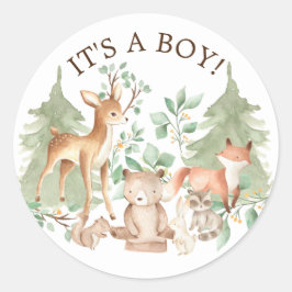 Waldtiere Es ist ein Boy-Feve-Sticker Runder Aufkleber