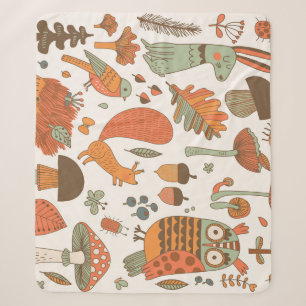Waldtiere: farbenfroher Hintergrund des Herbstes. Sherpadecke