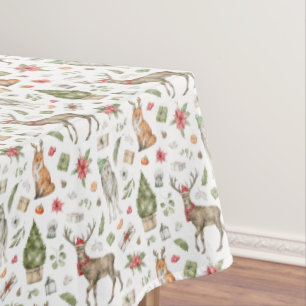 Waldtiere Ferien in Fox, Deer und Wolf Tischdecke