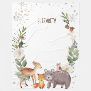 Waldtiere Fleecedecke