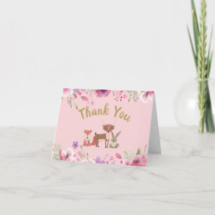 Waldtiere Floral Rosa Danke