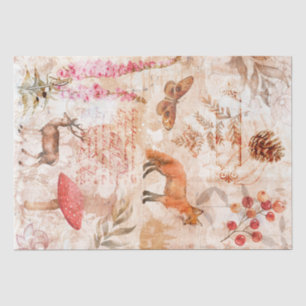Waldtiere Forst Antik Vintage Decoupage Seidenpapier