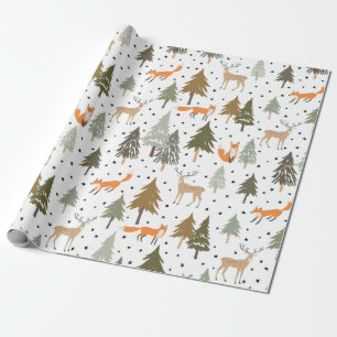 Waldtiere Fox Deer Wrapping Paper Sheets Geschenkpapier