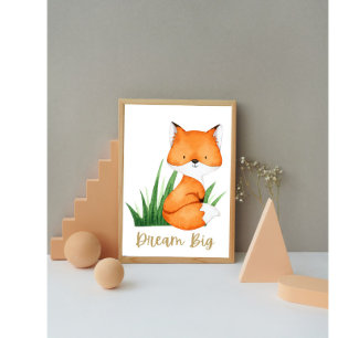 Waldtiere Fuchs Kinderzimmer Poster