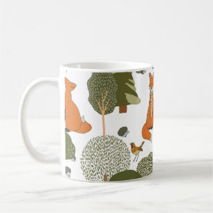 Waldtiere: Füchse, Vogelmuster Kaffeetasse