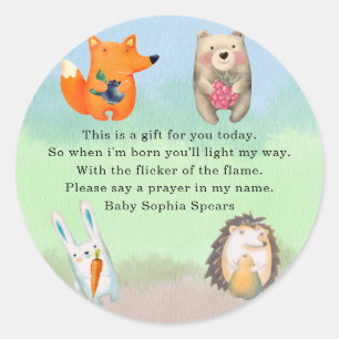 Waldtiere - Gebetskandaletikett Runder Aufkleber