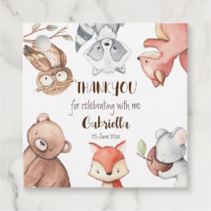 Waldtiere Geburtstag personalisiert Geschenkanhänger