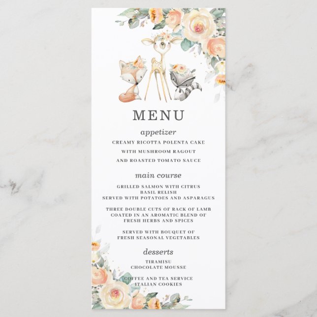 Waldtiere Gelbe Blumengrün Dusche Programm (Vorderseite)