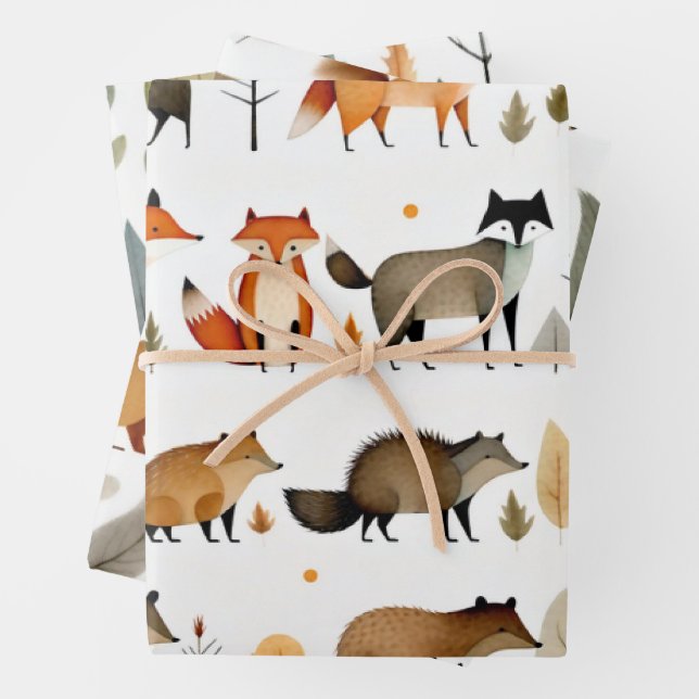 Waldtiere Geschenkpapier Set (Beispiel)