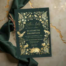 Waldtiere-Geschichtenbuch-Wald-Gold-Baby-Party