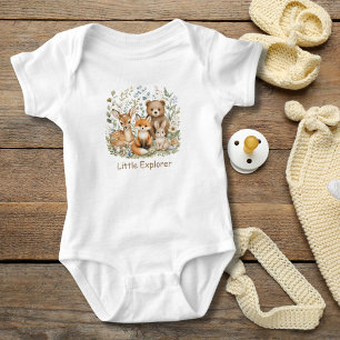 Waldtiere geschlechtsneutrales Personalisiertes Baby Strampler