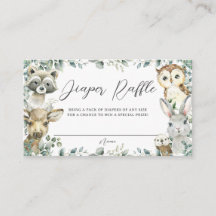 Waldtiere Grünpflanzen Baby Diaper Raffle