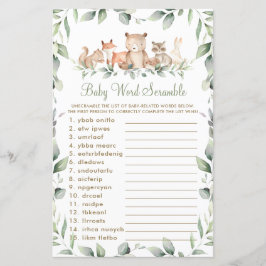 Waldtiere Grünpflanzen Baby Word Scramble Game