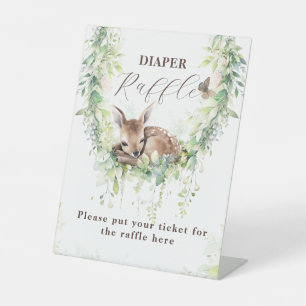 Waldtiere Grünpflanzen Kinderdusche Windeln Sockelschild