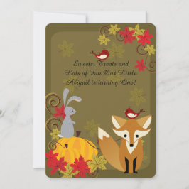 Waldtiere Herbst 1. Geburtstag Einladung