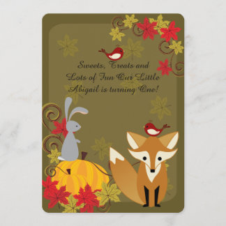 Waldtiere Herbst 1. Geburtstag Einladung