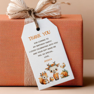 Waldtiere Herbst Kinder Geburtstag Danke Geschenkanhänger