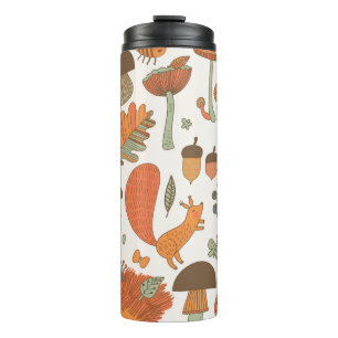 Waldtiere: Herbstliche Farbige Hintergrund. Thermosbecher