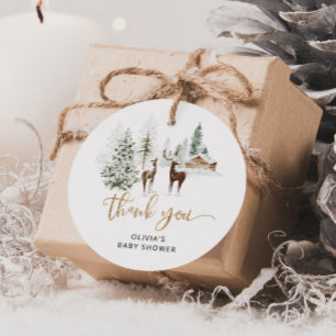 Waldtiere Hirsch Babyparty Dankeschön Geschenkanhänger