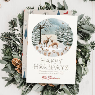 Waldtiere Hirsche Winterscape Weihnachten