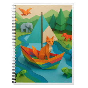 Waldtiere im Origami-Stil – Bunte Origami-Wildnis Notizblock