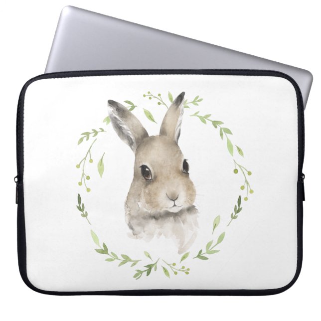 Waldtiere im Wald Bunny Name Wasserfarbe Laptopschutzhülle (Vorderseite)