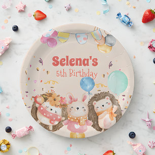 Waldtiere in Aquarellen Pappteller