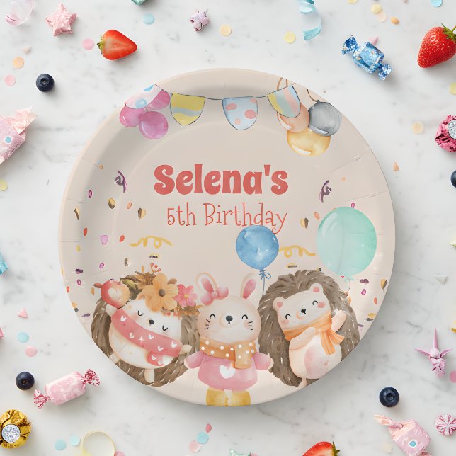 Waldtiere in Aquarellen Pappteller (Von Creator hochgeladen)