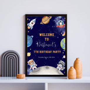 Waldtiere in äußerster Randlage Geburtszeichen Poster