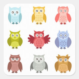 Waldtiere in einer Reihe Quadratischer Aufkleber