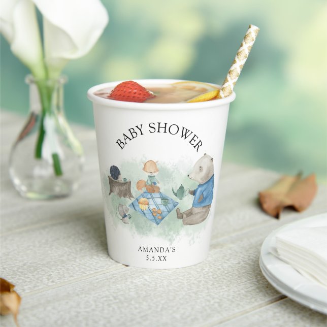 Waldtiere in Wäldern - Babydusche Pappbecher (In Situ)