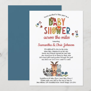 Waldtiere Jungen Baby Shower per Post Einladung