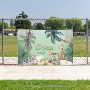 Waldtiere Jungle Greenery Kinderdusche Banner