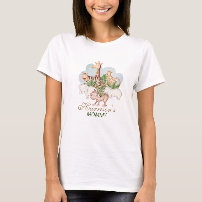 Waldtiere Jungle Greenery Kinderdusche T-Shirt (Vorderseite)